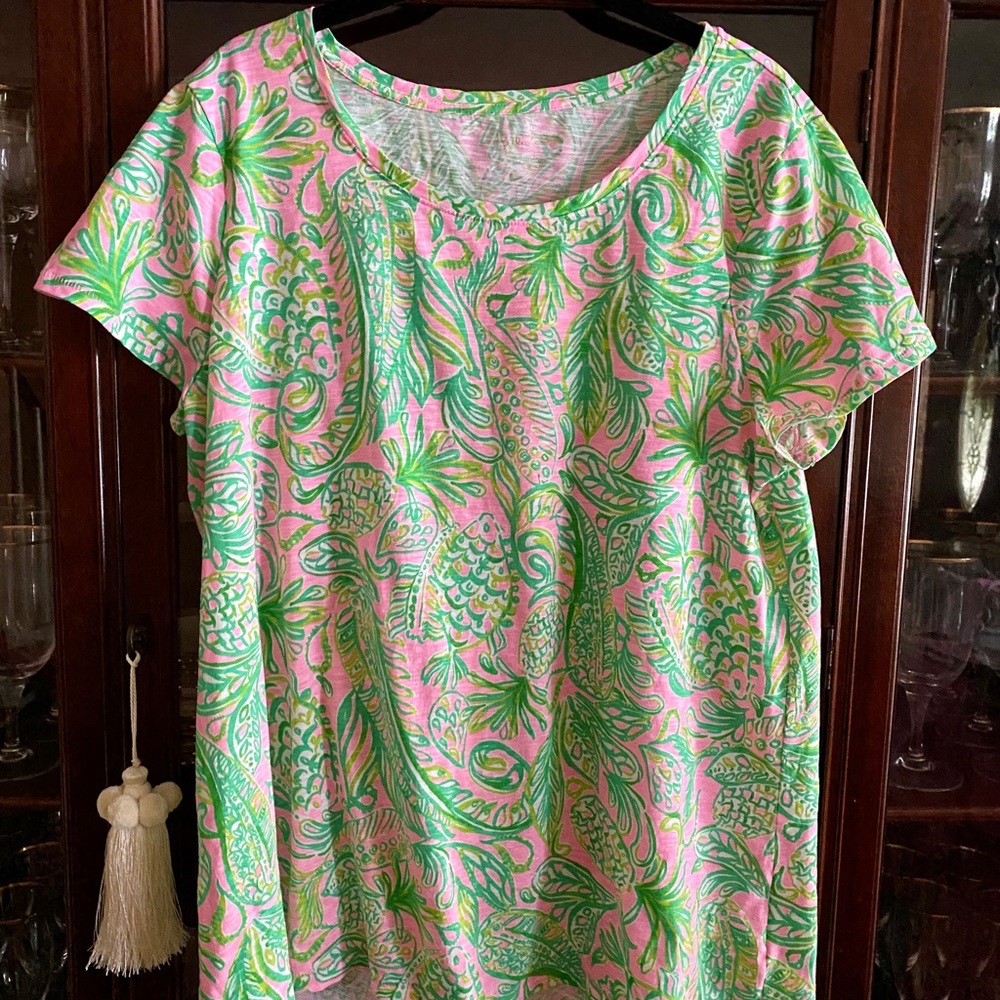 Lilly Pulitzer XL Etta Scoop Mandevilla Baby Fins & Flipper NWOT